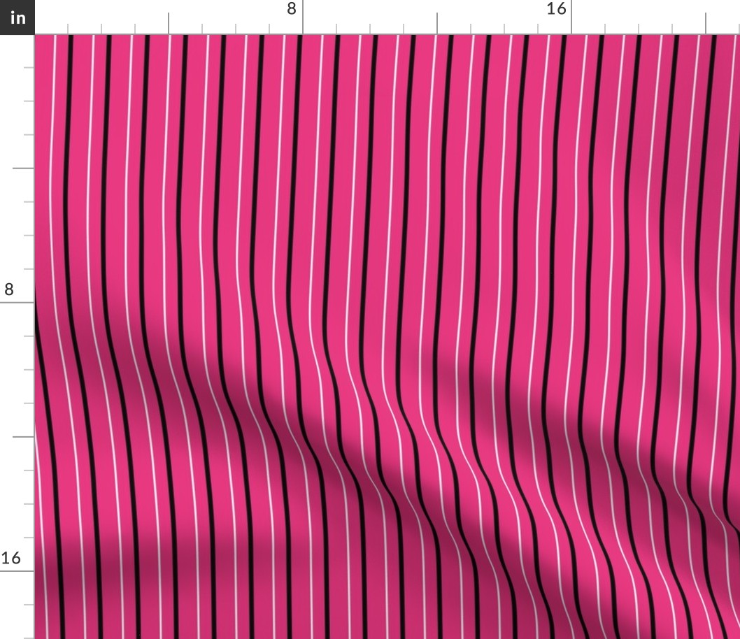 Hot Pink Black and White Stripes