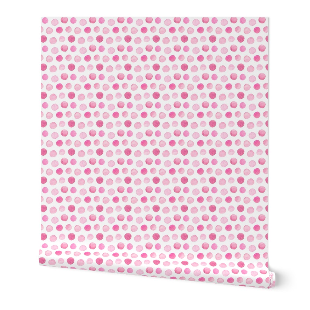 Watercolor Polka Dot in Pink