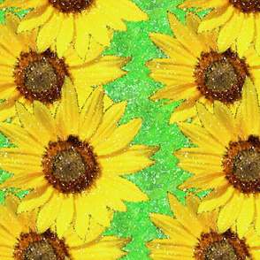 Sunflower pointillism bright