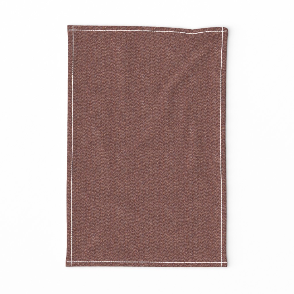 faux tweedy cherry-wood-brown herringbone tweed