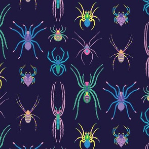 Mini Pop Art Spiders in Blue