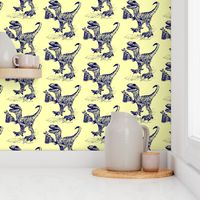 Velociraptor with Beer Pattern-Yellow & Blue