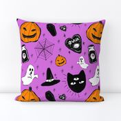 halloween doodle purple