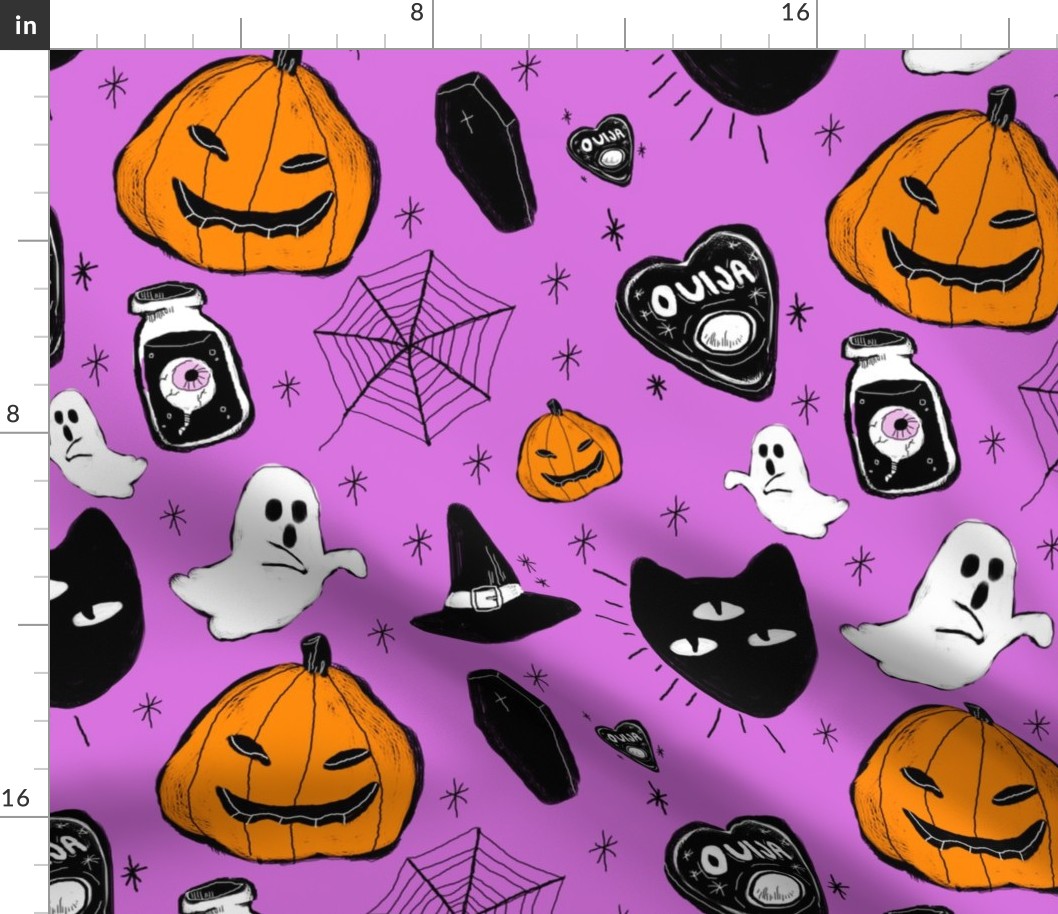 halloween doodle purple