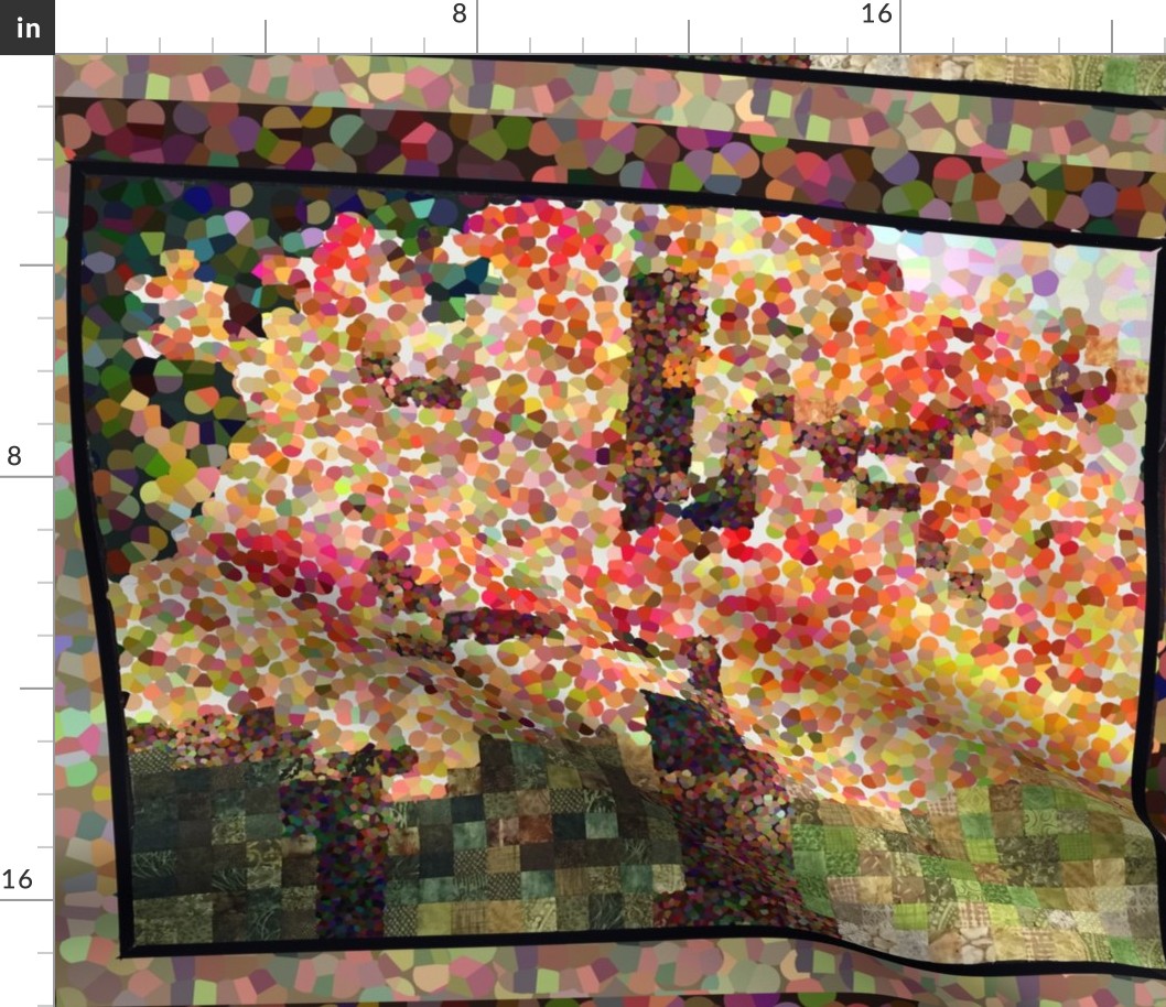  Autumn Maple Tree: Pointillism & Quilting