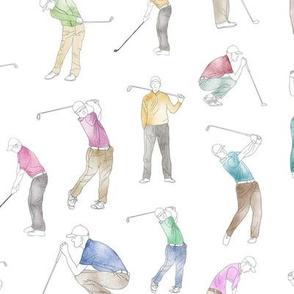Watercolor Golfers // Large