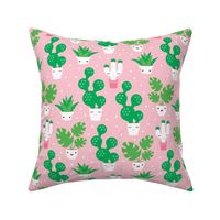 Kawaii love cactus botanical succulent garden spring summer cuteness japan lovers kids design pink and green girls