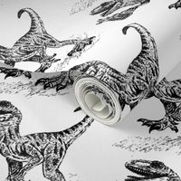 Velociraptor with Beer B&W