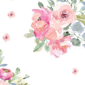 12" Blushing Beauty Florals // White