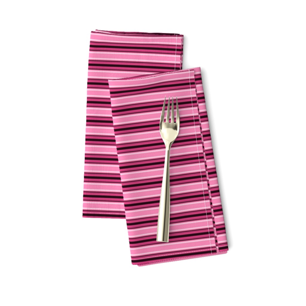 Hot Pink Black and White Horizontal Stripe