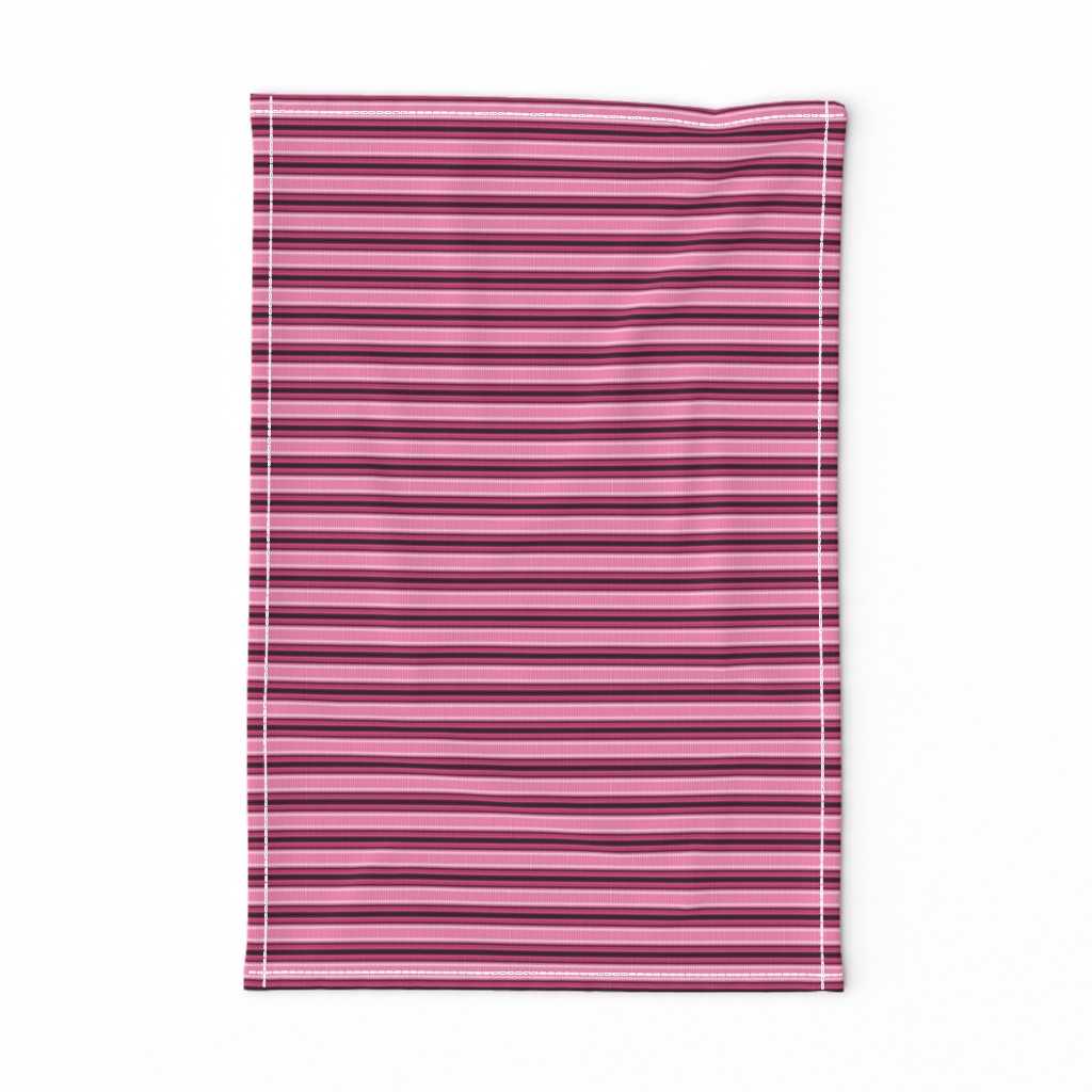 Hot Pink Black and White Horizontal Stripe