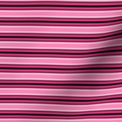 Hot Pink Black and White Horizontal Stripe