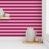 Hot Pink Black and White Horizontal Stripe