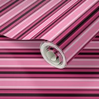 Hot Pink Black and White Horizontal Stripe