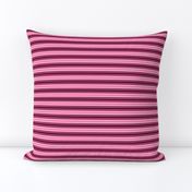 Hot Pink Black and White Horizontal Stripe