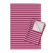 Hot Pink Black and White Horizontal Stripe