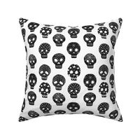 Sugar Skulls fabric day of the dead holiday fall autumn seasonal halloween pattern black and white