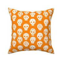 Sugar Skulls fabric day of the dead holiday fall autumn seasonal halloween pattern orange