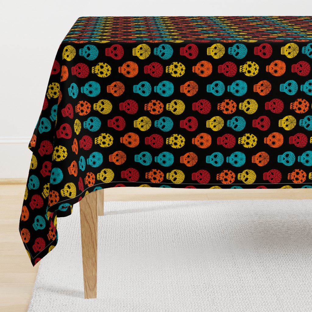 Sugar Skulls fabric day of the dead holiday fall autumn seasonal halloween pattern multi