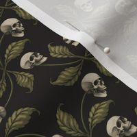★ CAMO CHERRY SKULL ★ Olive Green - Small Scale / Collection : Cherry Skull - Rock 'n' Roll Old School Tattoo Print