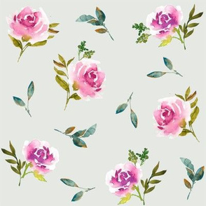Dreaming Roses on Light Sage Green