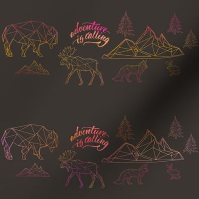 8" Adventure is Calling Woodland Friends / All in a Straight Line 