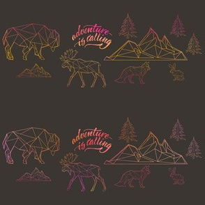 8" Adventure is Calling Woodland Friends / All in a Straight Line 