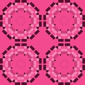 Hot Pink Pixel Circles 