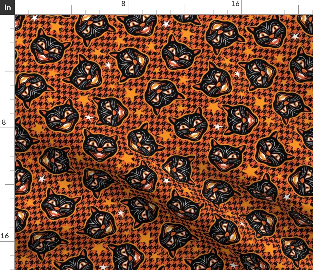 Vintage Halloween Black Cats - Small Textured