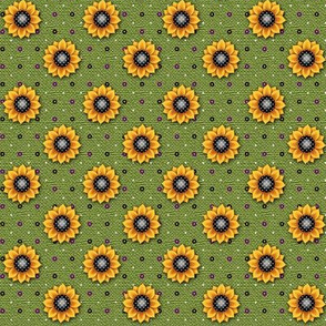 FF - Sunflower Print Green