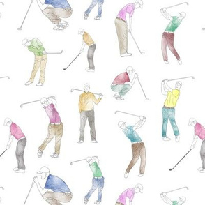 Watercolor Golfers // Small