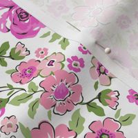Ditsy Flowers Floral Pink