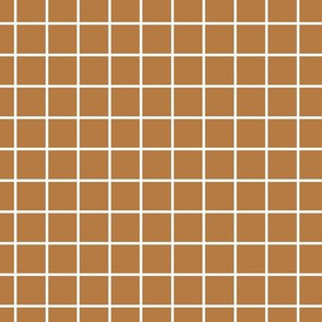 Square Grid Rust White