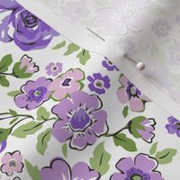 Ditsy Flowers Floral Purple Lilac