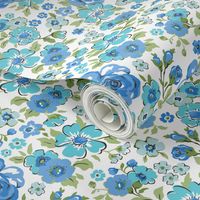 Ditsy Flowers Floral Blue