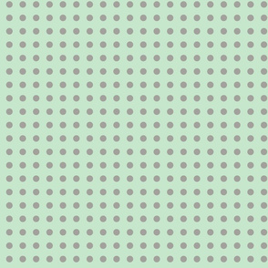Mint Green with Grey Polka Dots