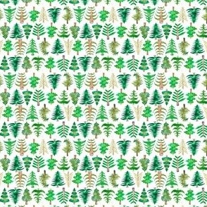 2" Green Watercolor Christmas Trees