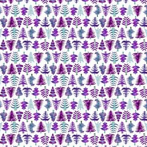 2" Purple Watercolor Christmas Trees