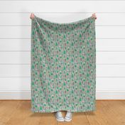 Christmas Trees Doodle Forest Woodland Green on Light Grey