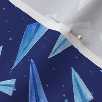 Watercolor paperplane - blue
