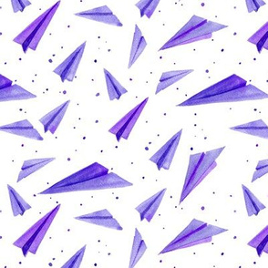 Watercolor paperplane - purple