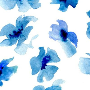 Watercolor floral - blue