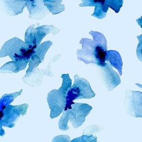 Watercolor floral - blue
