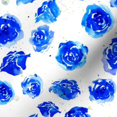 Watercolor blue roses