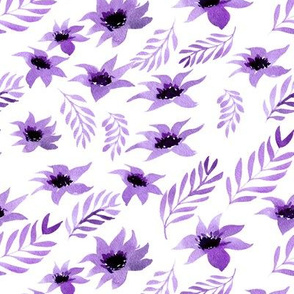Watercolor floral - purple