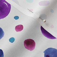 Watercolor polka dots - blue and purple