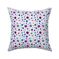 Watercolor polka dots - purple and blue