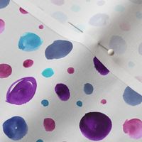 Watercolor polka dots - purple and blue