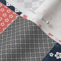 Cherry blossom squares cheater quilt 