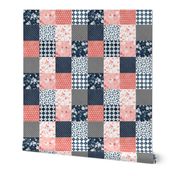 Cherry blossom squares cheater quilt 